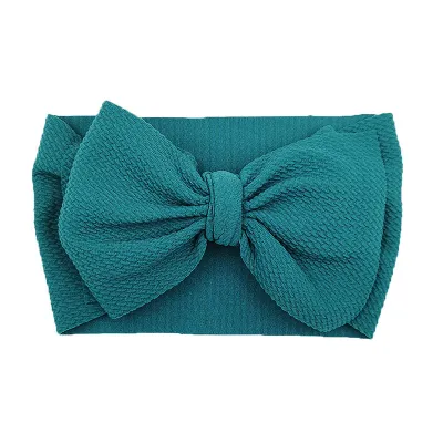 Girls Plaid Solid Color Bowknot Fabric Headband Kids Accessory