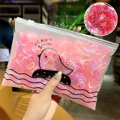 1000PCS/pack Simple Colorful Rubber Kids Hair Accessories