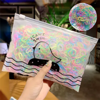 1000PCS/pack Simple Colorful Rubber Kids Hair Accessories
