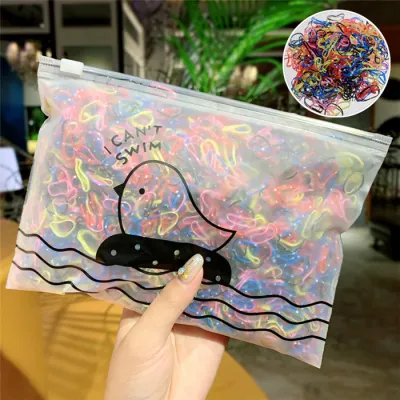 1000PCS/pack Simple Colorful Rubber Kids Hair Accessories