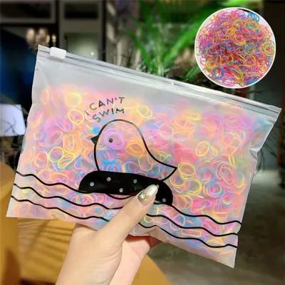 1000PCS/pack Simple Colorful Rubber Kids Hair Accessories