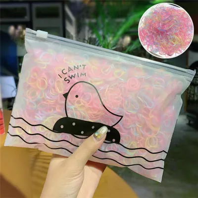 1000PCS/pack Simple Colorful Rubber Kids Hair Accessories