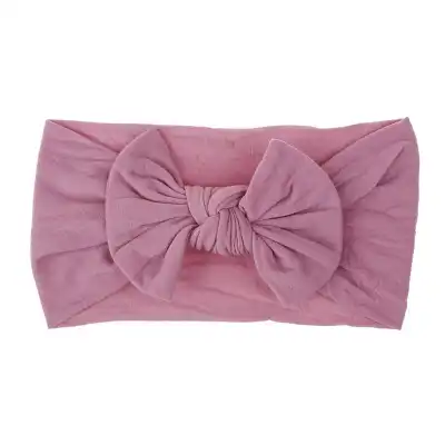 Kids Bohemian Solid Color Wide Fabric Bow Headband