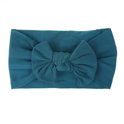 Kids Bohemian Solid Color Wide Fabric Bow Headband