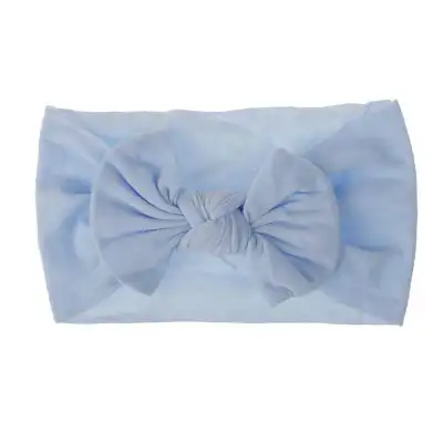 Kids Bohemian Solid Color Wide Fabric Bow Headband