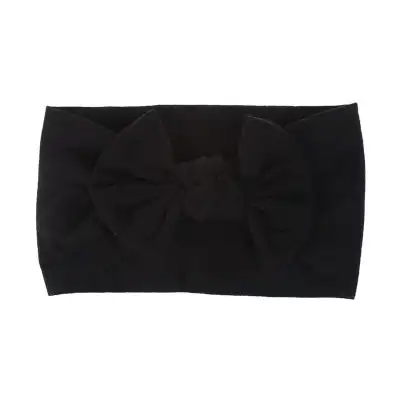 Kids Bohemian Solid Color Wide Fabric Bow Headband