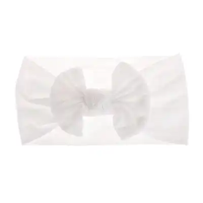 Kids Bohemian Solid Color Wide Fabric Bow Headband
