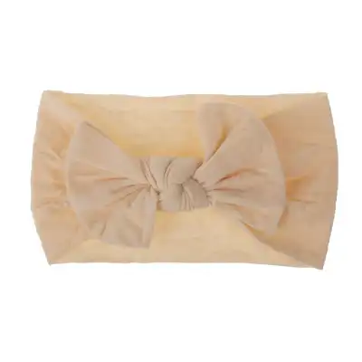 Kids Bohemian Solid Color Wide Fabric Bow Headband
