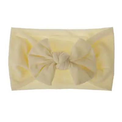 Kids Bohemian Solid Color Wide Fabric Bow Headband