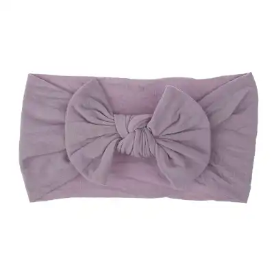 Kids Bohemian Solid Color Wide Fabric Bow Headband