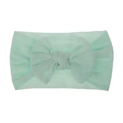Kids Bohemian Solid Color Wide Fabric Bow Headband