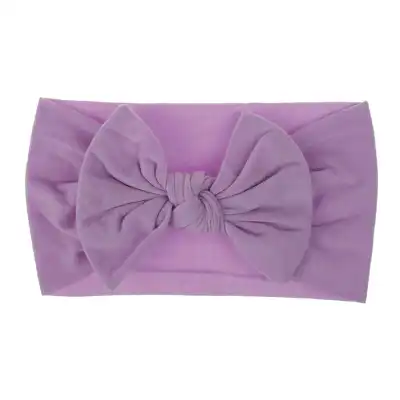 Kids Bohemian Solid Color Wide Fabric Bow Headband