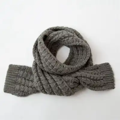 Kids Solid Color Warm Acrylic Knitting Scarf Unisex Winter Accessory