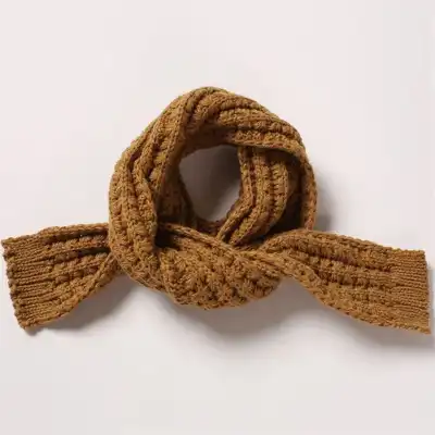 Kids Solid Color Warm Acrylic Knitting Scarf Unisex Winter Accessory