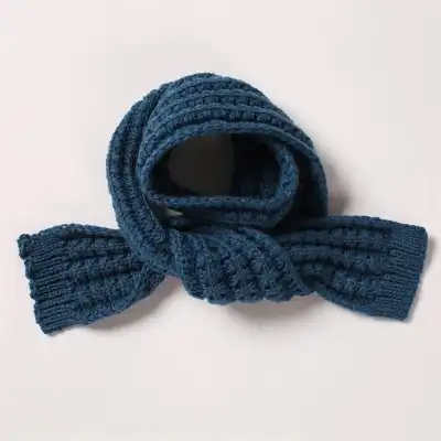 Kids Solid Color Warm Acrylic Knitting Scarf Unisex Winter Accessory