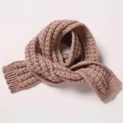 Kids Solid Color Warm Acrylic Knitting Scarf Unisex Winter Accessory
