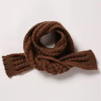 Kids Solid Color Warm Acrylic Knitting Scarf Unisex Winter Accessory