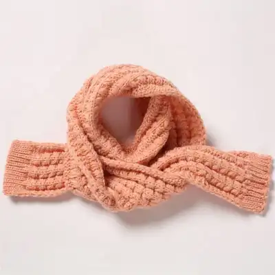 Kids Solid Color Warm Acrylic Knitting Scarf Unisex Winter Accessory