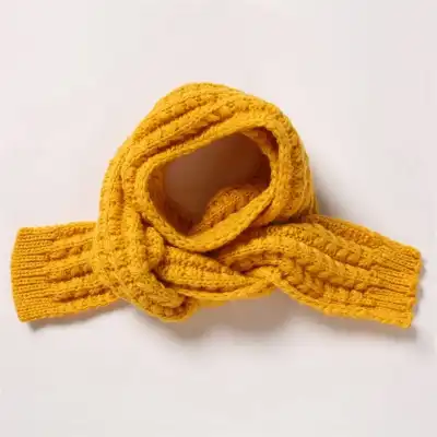 Kids Solid Color Warm Acrylic Knitting Scarf Unisex Winter Accessory