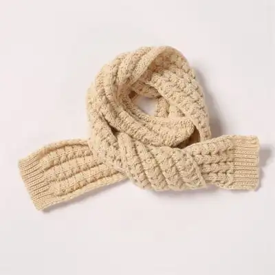 Kids Solid Color Warm Acrylic Knitting Scarf Unisex Winter Accessory