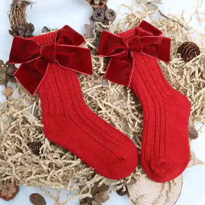 Kids Fashion Solid Color Breathable Combed Cotton Long Barrel Socks Unisex