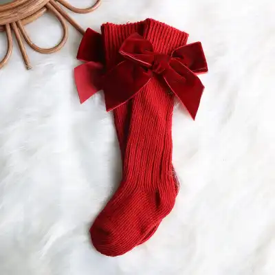 Kids Fashion Solid Color Breathable Combed Cotton Long Barrel Socks Unisex