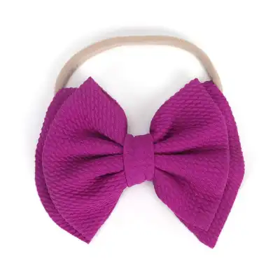 Kids Solid Color Bowknot Hair Accessory - Fabric Hair Tie for Child