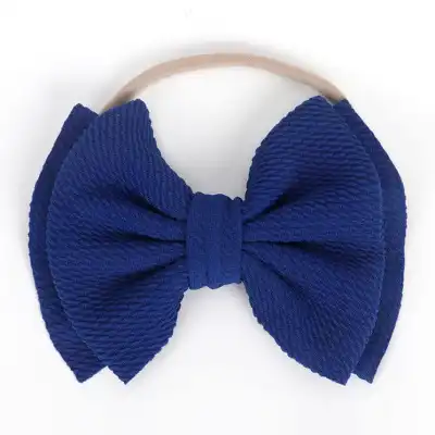 Kids Solid Color Bowknot Hair Accessory - Fabric Hair Tie for Child