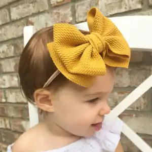 Kids Solid Color Bowknot Hair Accessory - Fabric Hair Tie for Child