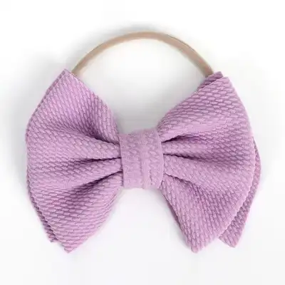 Kids Solid Color Bowknot Hair Accessory - Fabric Hair Tie for Child