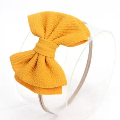 Kids Solid Color Bowknot Hair Accessory - Fabric Hair Tie for Child