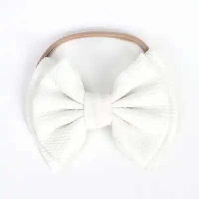 Kids Solid Color Bowknot Hair Accessory - Fabric Hair Tie for Child