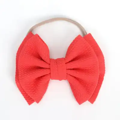 Kids Solid Color Bowknot Hair Accessory - Fabric Hair Tie for Child
