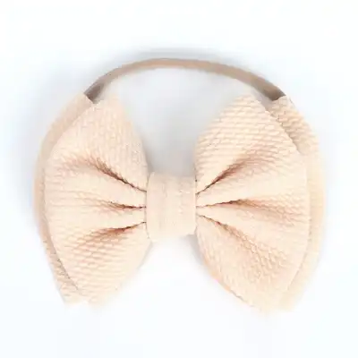 Kids Solid Color Bowknot Hair Accessory - Fabric Hair Tie for Child