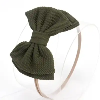 Kids Solid Color Bowknot Hair Accessory - Fabric Hair Tie for Child