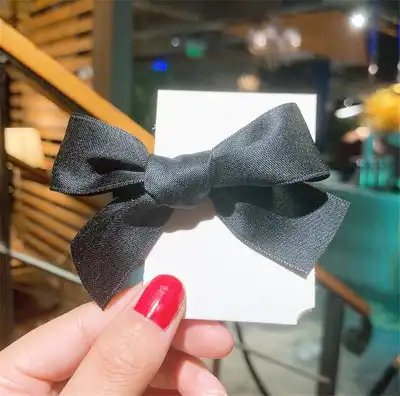 Solid Color Satin Bowknot Hair Clips for Girls Kids Accessories