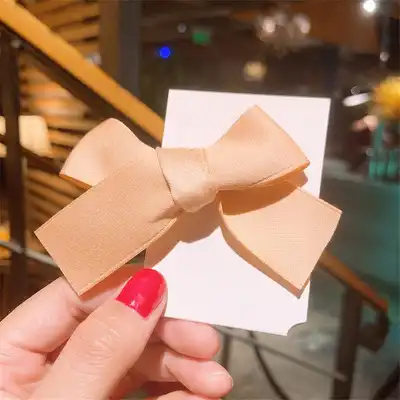 Solid Color Satin Bowknot Hair Clips for Girls Kids Accessories