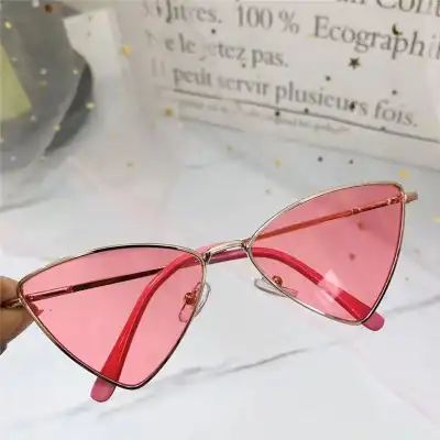 Kids Personality Triangle Frame Sunglasses with Metal Frame and AC Lens