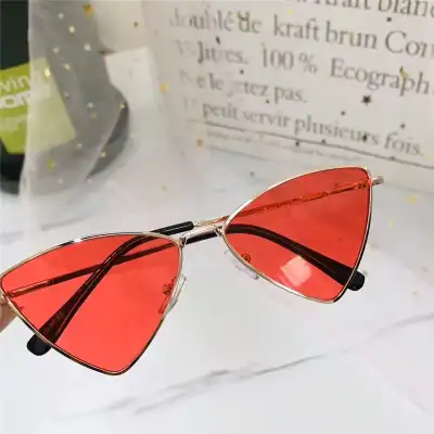 Kids Personality Triangle Frame Sunglasses with Metal Frame and AC Lens