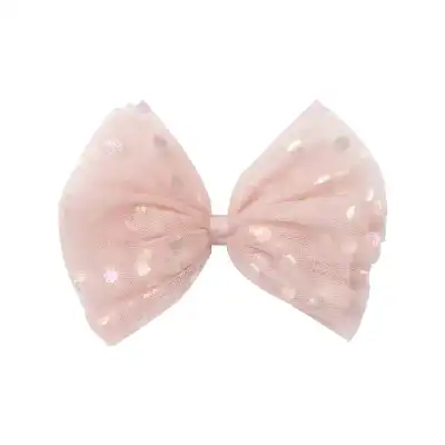 Girls Fashion Polka Dot Mesh Bowknot Bobby Pin Hair Clip for Kids