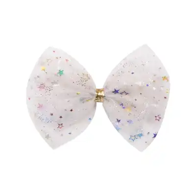 Girls Fashion Polka Dot Mesh Bowknot Bobby Pin Hair Clip for Kids