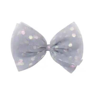 Girls Fashion Polka Dot Mesh Bowknot Bobby Pin Hair Clip for Kids