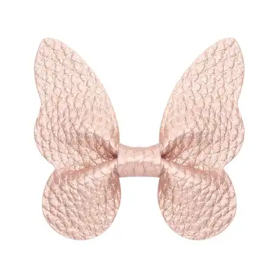 Girls Simple Solid Color Butterfly Bowknot Fabric Bobby Pin Hair Clip