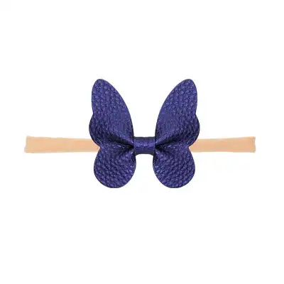 Girls Simple Solid Color Butterfly Bowknot Shaped Headband Hair Accessories