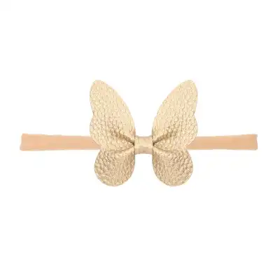 Girls Simple Solid Color Butterfly Bowknot Shaped Headband Hair Accessories