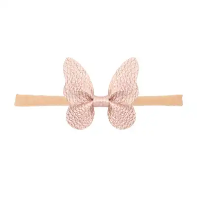 Girls Simple Solid Color Butterfly Bowknot Shaped Headband Hair Accessories