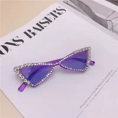 Girls Diamond Decor Triangle Frame Sunglasses Kids Shades