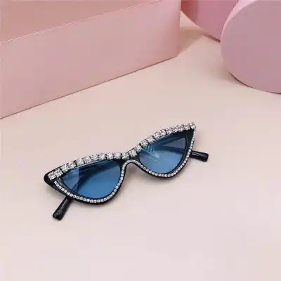 Kids Fashion Diamond Decoration Irregular Sunglasses UV Protection
