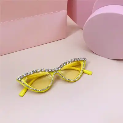Kids Fashion Diamond Decoration Irregular Sunglasses UV Protection
