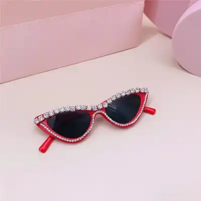 Kids Fashion Diamond Decoration Irregular Sunglasses UV Protection